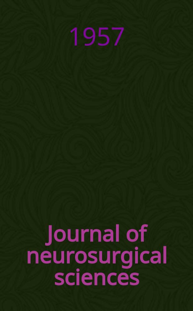 Journal of neurosurgical sciences : The official journal of the Italian society of neurosurgery