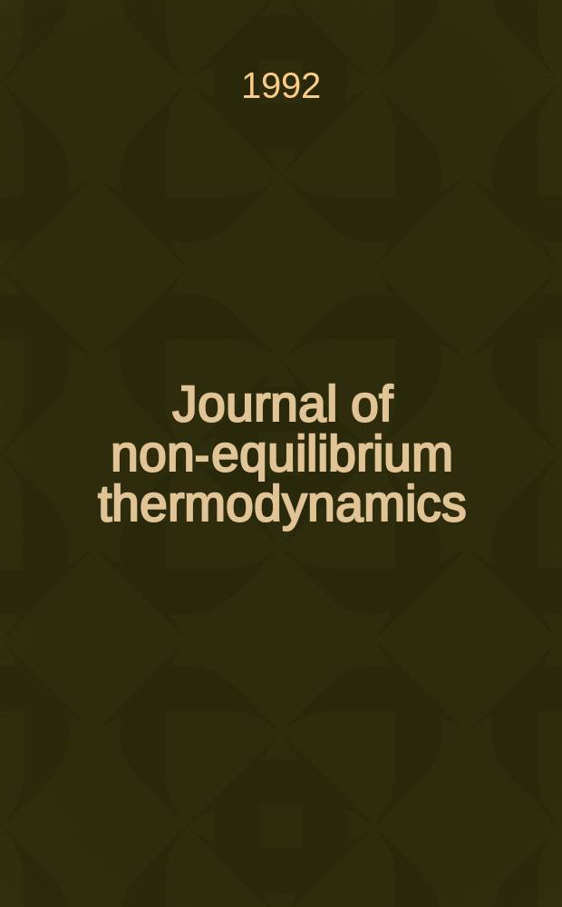 Journal of non-equilibrium thermodynamics