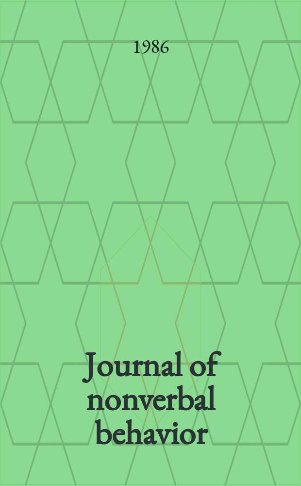 Journal of nonverbal behavior