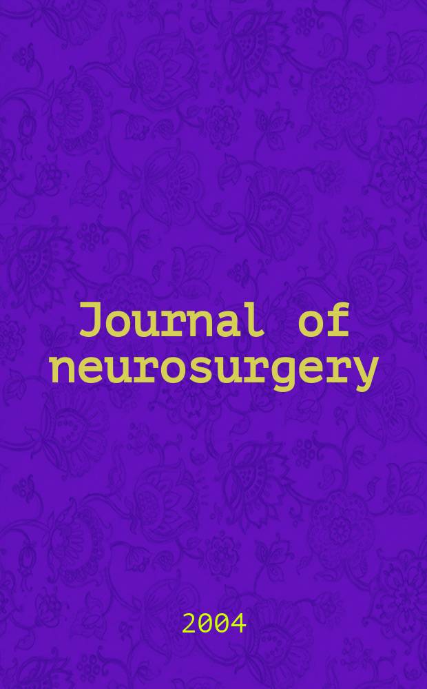 Journal of neurosurgery: Spine : A suppl. to the Journal of neurosurgery. Vol.1, №3