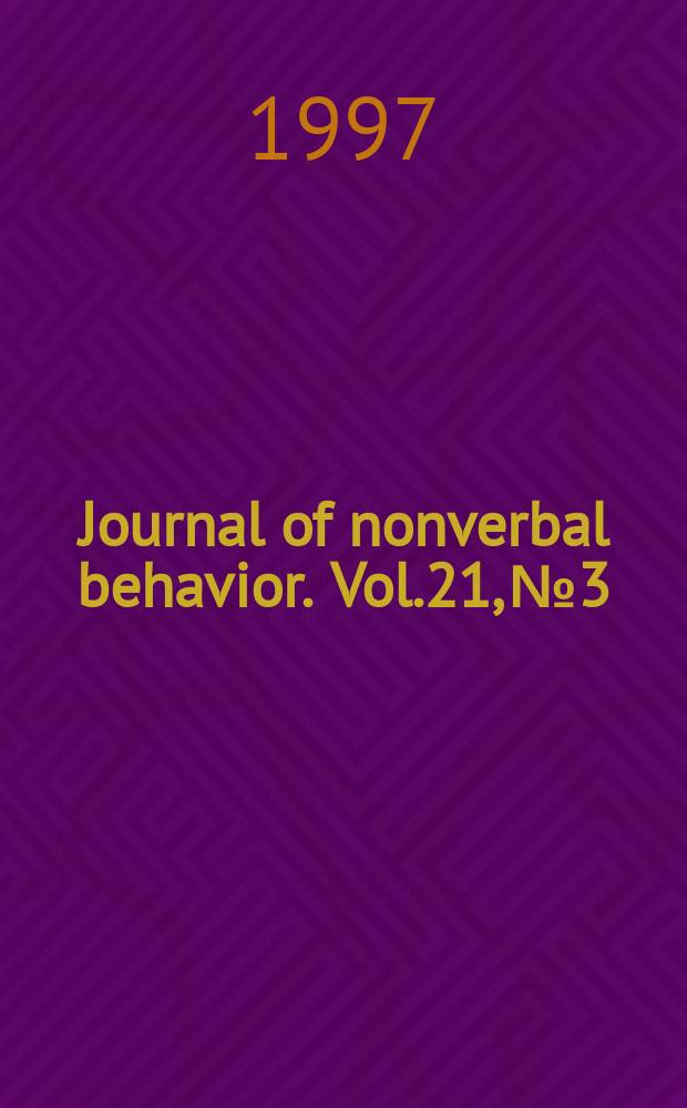 Journal of nonverbal behavior. Vol.21, №3 : The communicative function of facial expressions