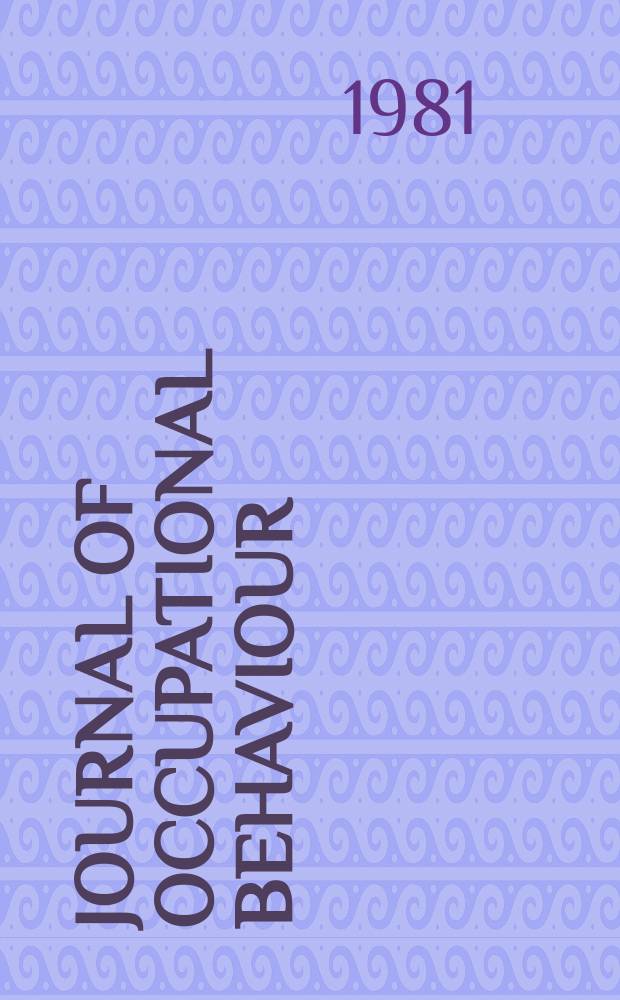 Journal of occupational behaviour