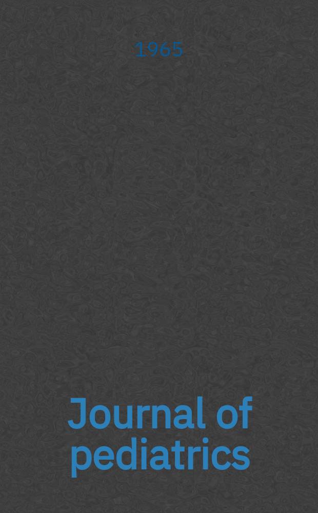 Journal of pediatrics : A monthly journal devoted to the problems and diseases of infancy and childhood Official organ for the American academy of pediatrics. Vol.66, №1 (P. 2) : Conference of infantile eczema. New York. 1963. [Proceedings]