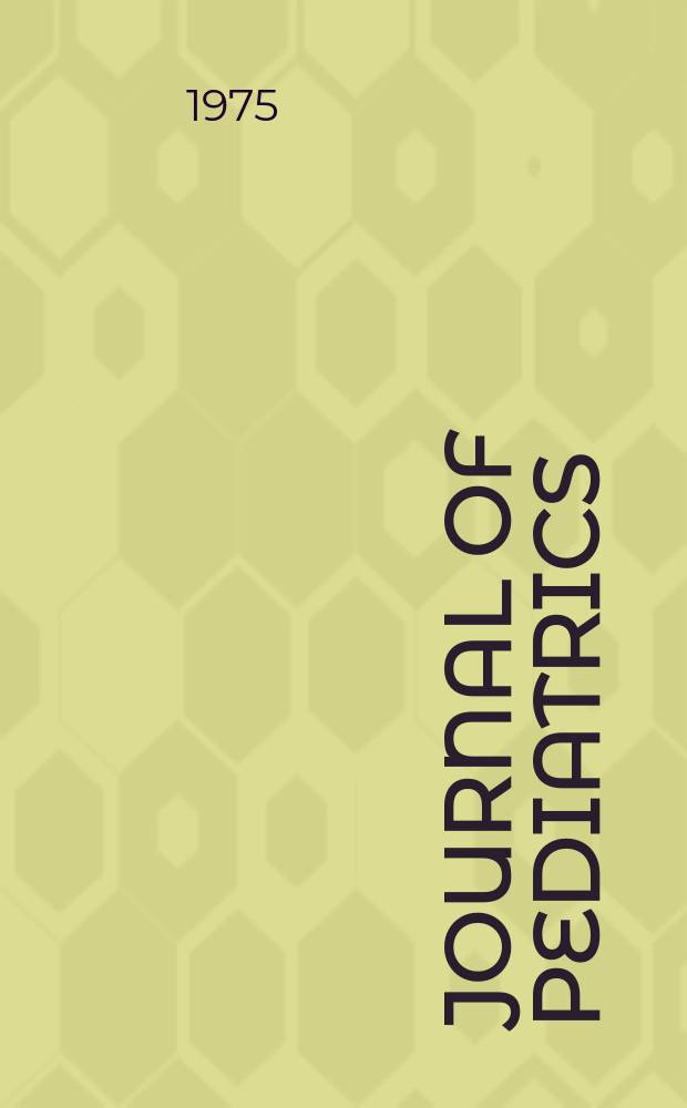 Journal of pediatrics : A monthly journal devoted to the problems and diseases of infancy and childhood Official organ for the American academy of pediatrics. Vol.87, №6 (P. 2) : Festschrift in honor of Horace L. Hodes. M. D.
