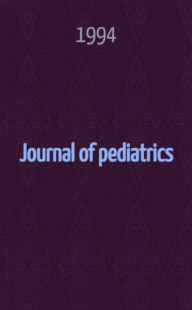 Journal of pediatrics : A monthly journal devoted to the problems and diseases of infancy and childhood Official organ for the American academy of pediatrics. Vol.125, №5 (Pt. 2) : New insights into lipids in infant nutrition