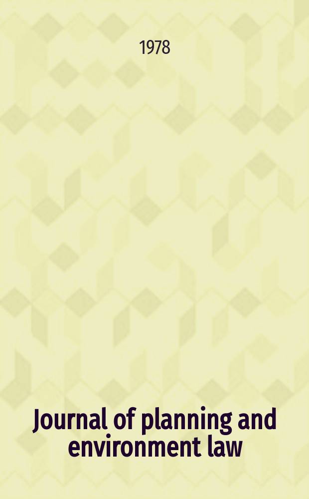 Journal of planning and environment law