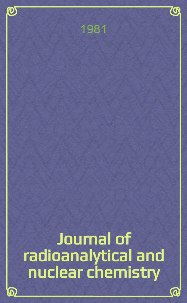 Journal of radioanalytical and nuclear chemistry : An intern. j. dealing with all aspects a. applications of nuclear chemistry. Vol.66, №1 : National bibliographies on radio analytical chemistry, 1936-1937