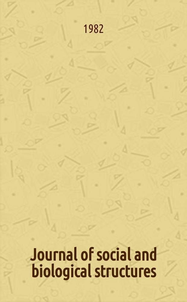 Journal of social and biological structures : Studies in human sociobiology. Vol.5, №4 : Law, biology and culture