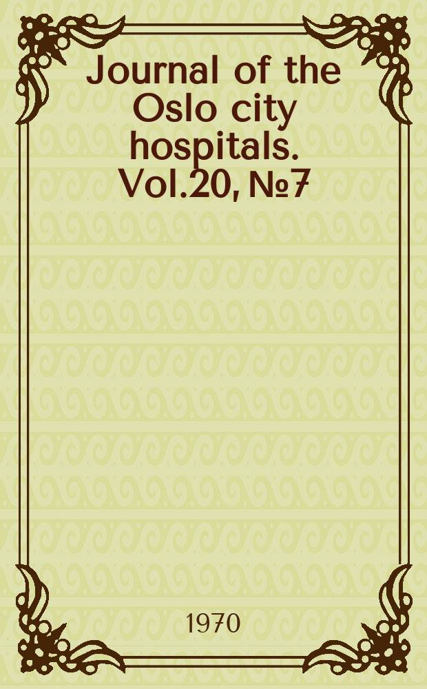 Journal of the Oslo city hospitals. Vol.20, №7 : Development of cerebral gliomas in children with chronic epilepsy