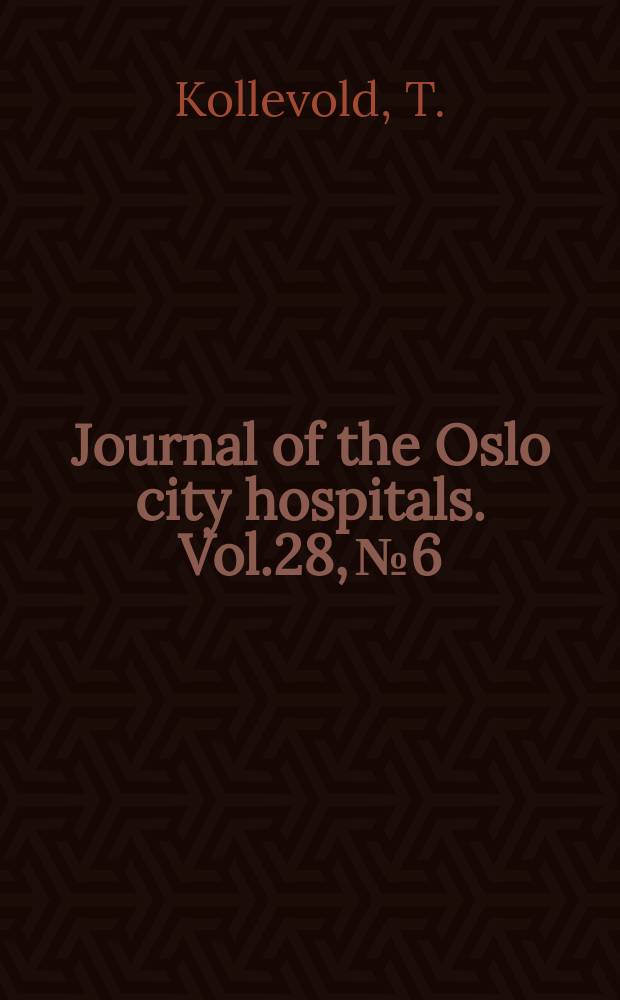 Journal of the Oslo city hospitals. Vol.28, №6 : Immediate and early cerebral seizures after head injures
