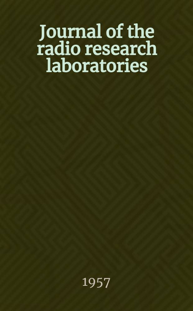 Journal of the radio research laboratories