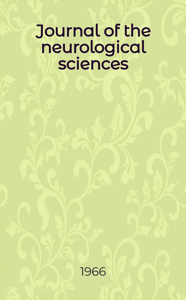 Journal of the neurological sciences : Official bulletin of the World federation of neurology