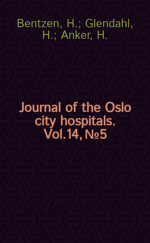 Journal of the Oslo city hospitals. Vol.14, №5 : Gynecological surgery in the aged. Lipodystrophy of the lower limbs