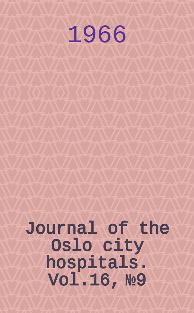 Journal of the Oslo city hospitals. Vol.16, №9/10 : Early fluid replacement in human burns
