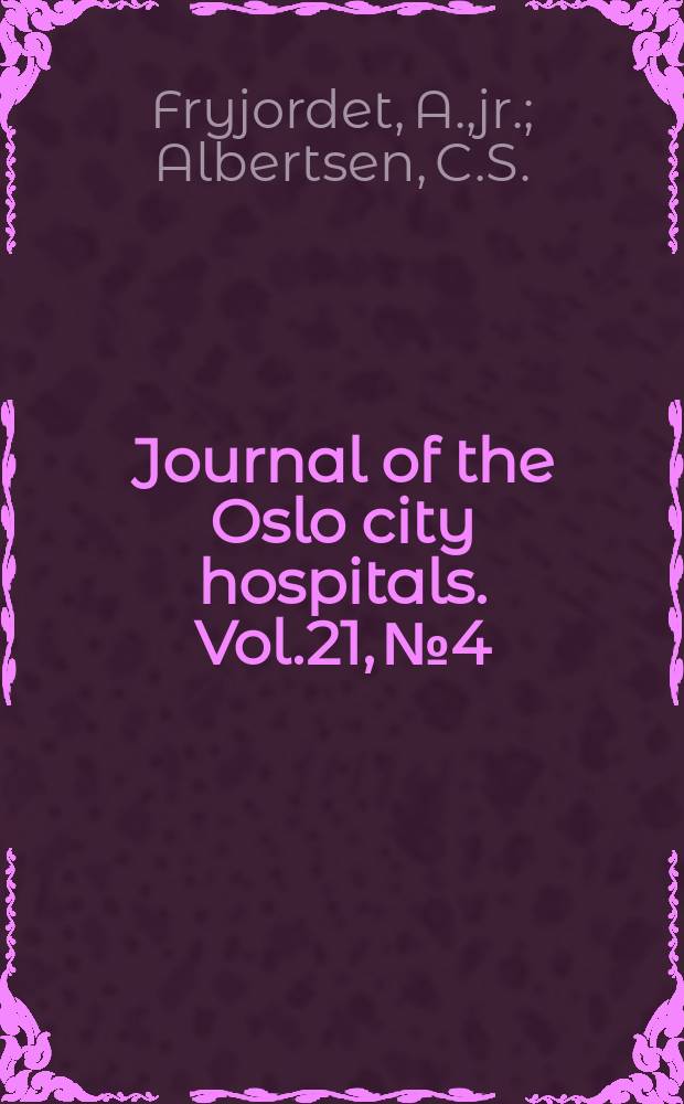 Journal of the Oslo city hospitals. Vol.21, №4 : Physical activity after radical surgery for bronchial carcinoma. A closed multifamily group
