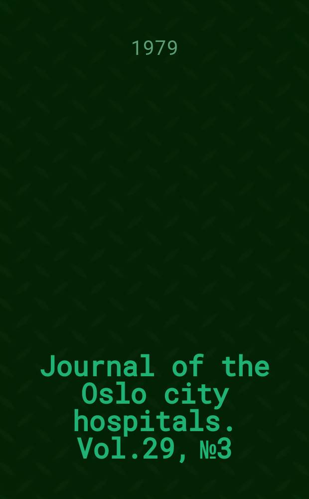Journal of the Oslo city hospitals. Vol.29, №3 : Sunnaas hospital 25 years