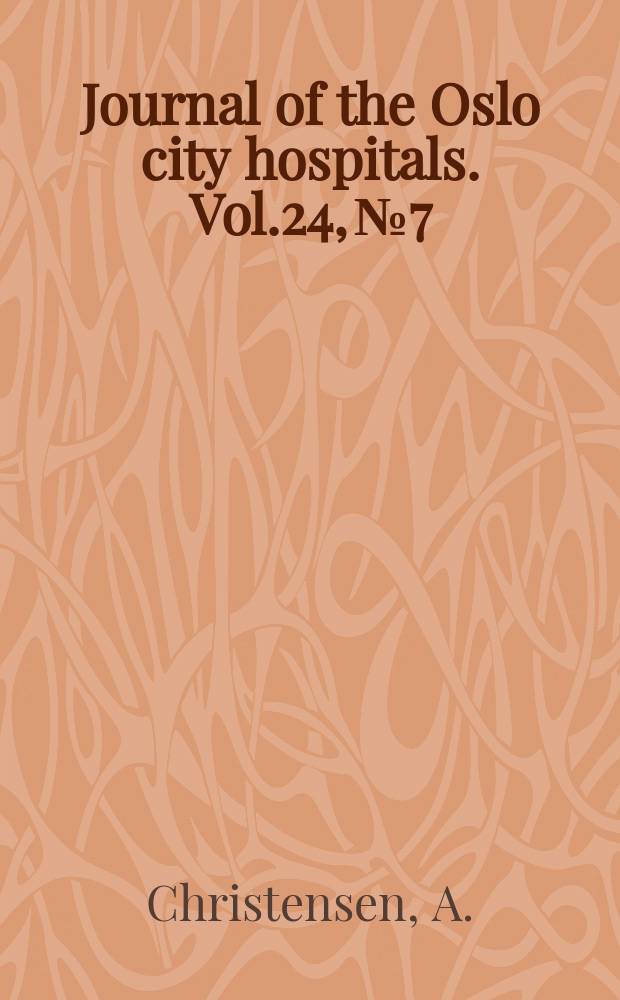 Journal of the Oslo city hospitals. Vol.24, №7/8 : Hormone and enzyme assays in pregnancy