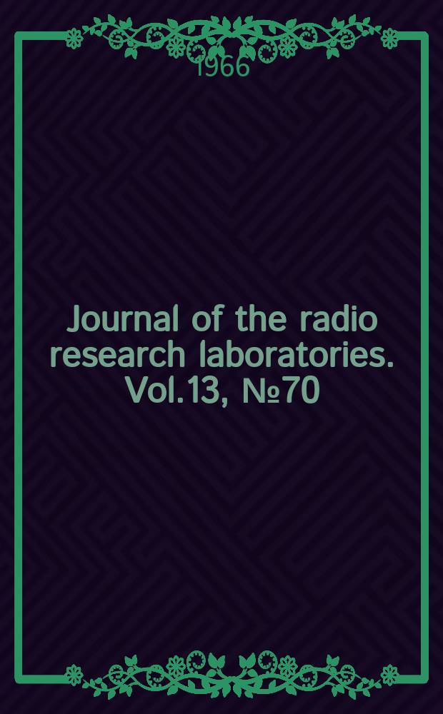 Journal of the radio research laboratories. Vol.13, №70 : Solar observation at 8.6, 4.3 and 3.2 milimetre waves with a 4.88 metre diametre telescope. Height distribution of local photoionization efficiency