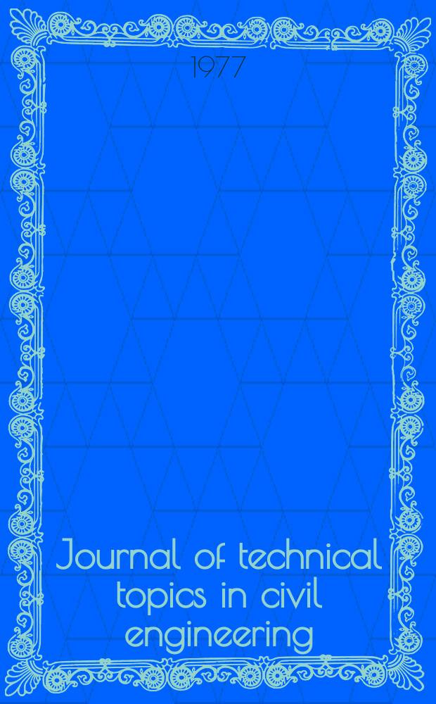 Journal of technical topics in civil engineering