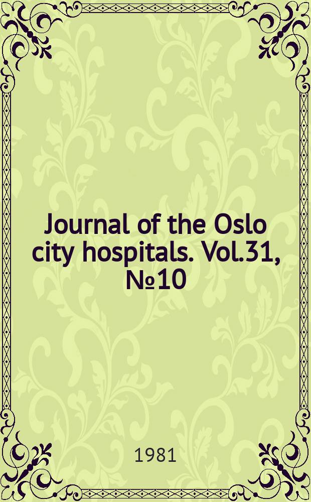 Journal of the Oslo city hospitals. Vol.31, №10 : Surgical treatment of pituitary adenomas