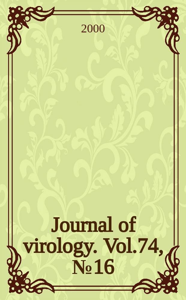 Journal of virology. Vol.74, №16