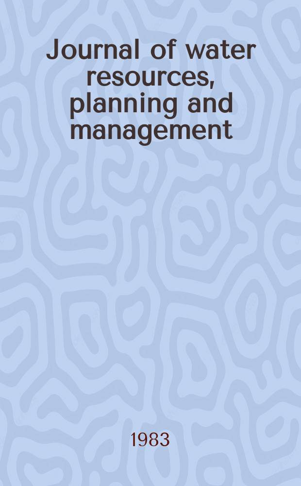 Journal of water resources, planning and management