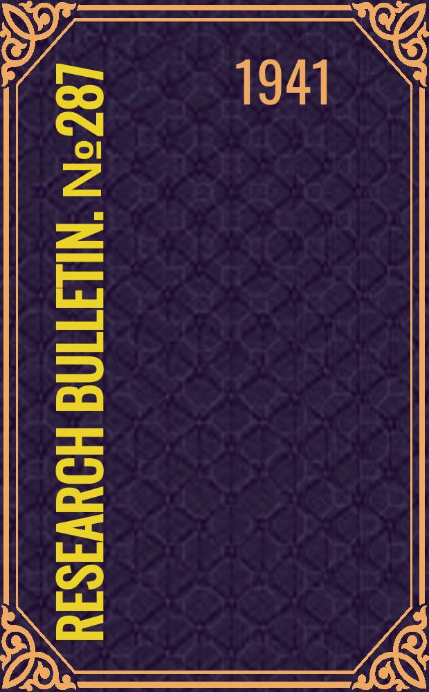 Research bulletin. №287 : Pythium graminicola subr. on barley