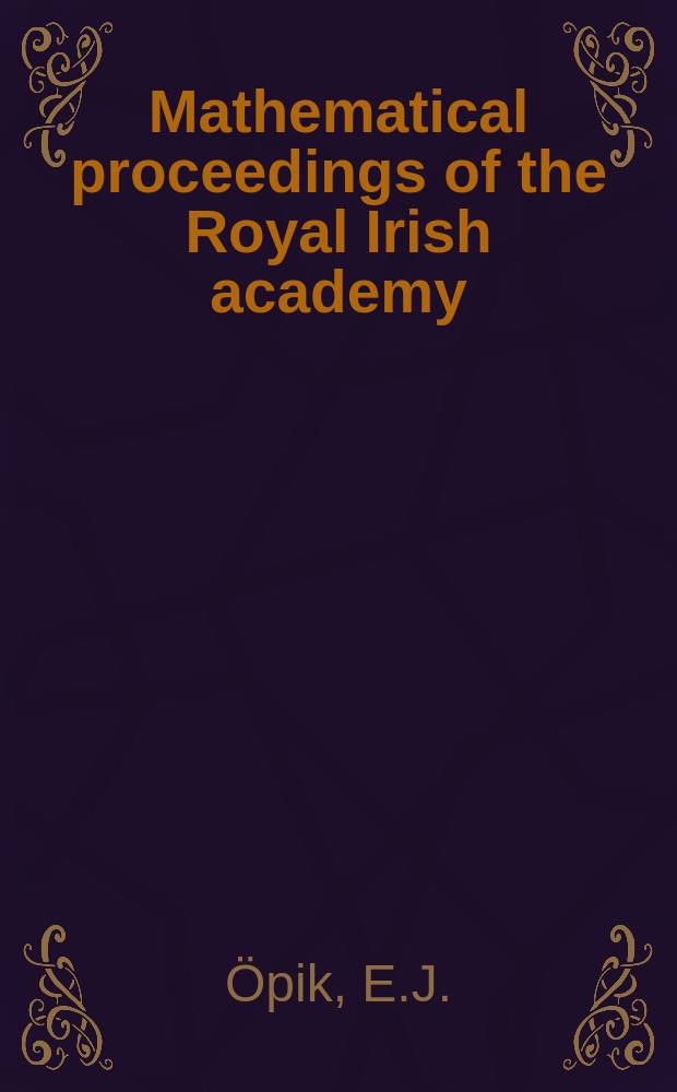 Mathematical proceedings of the Royal Irish academy : (Form. Proceedings of the Roy. Irish acad. Sect. A.). Vol.53, №1 : Stellar models with variable composition