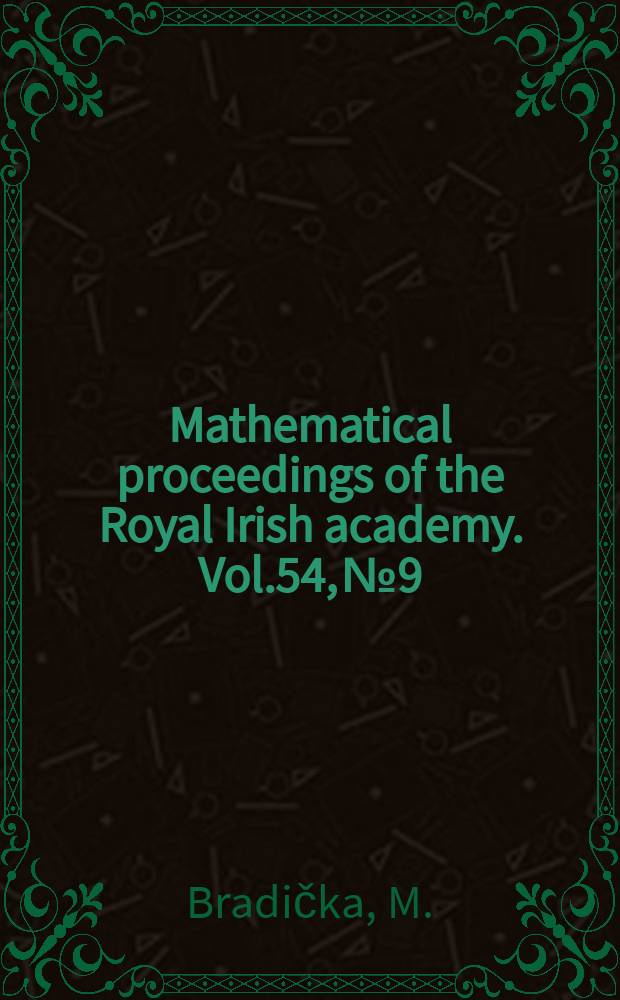 Mathematical proceedings of the Royal Irish academy. Vol.54, №9 : On gravitational waves