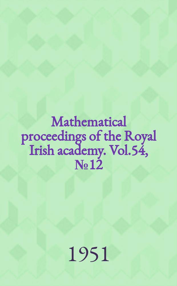 Mathematical proceedings of the Royal Irish academy. Vol.54, №12 : Collision probabilities with the planets and distribution of interplanetary matter