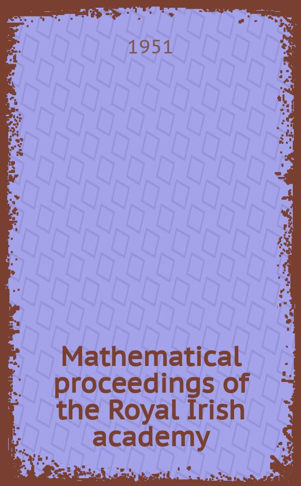 Mathematical proceedings of the Royal Irish academy : (Form. Proceedings of the Roy. Irish acad. Sect. A.). Vol.54 №13 : A cloud chamber study of the electronic component of extensive air showers