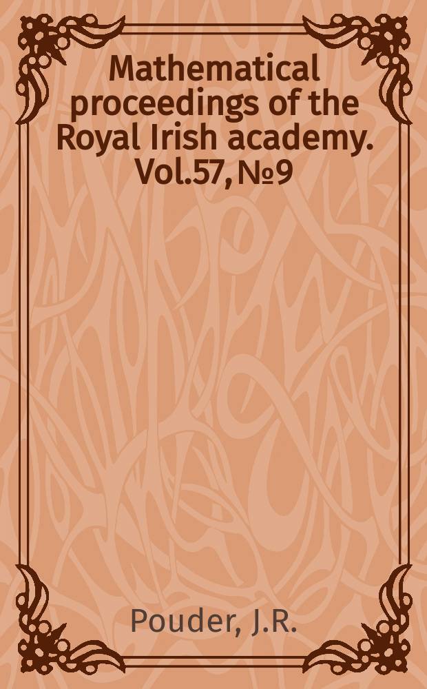 Mathematical proceedings of the Royal Irish academy. Vol.57, №9 : Note on the initial- value problem for the wave equation in N dimensions