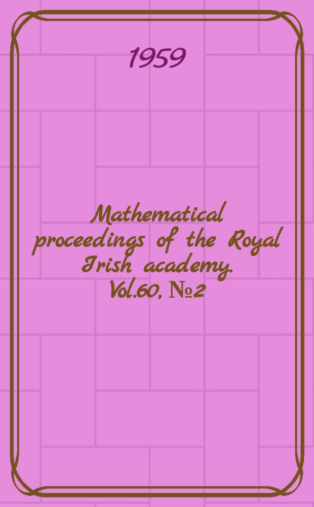 Mathematical proceedings of the Royal Irish academy. Vol.60, №2 : A property of bounded regular functions