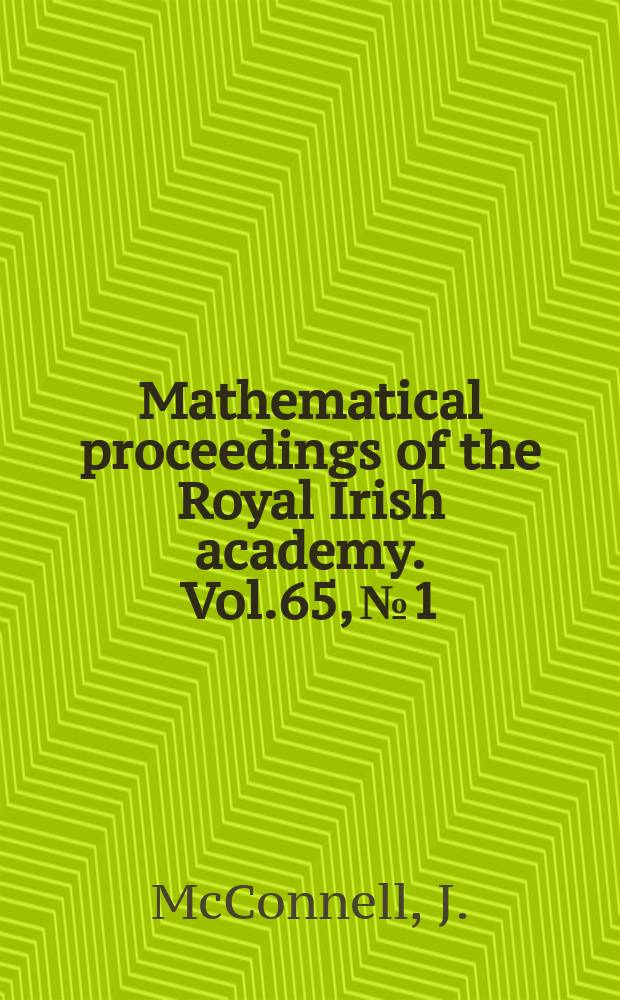 Mathematical proceedings of the Royal Irish academy. Vol.65, №1 : Multiplicities in weight diagrams