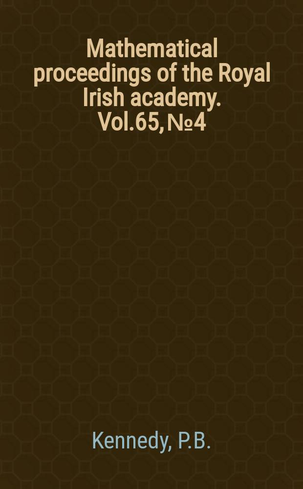 Mathematical proceedings of the Royal Irish academy. Vol.65, №4 : Some properties of bounded univalent functions and related classes of functions