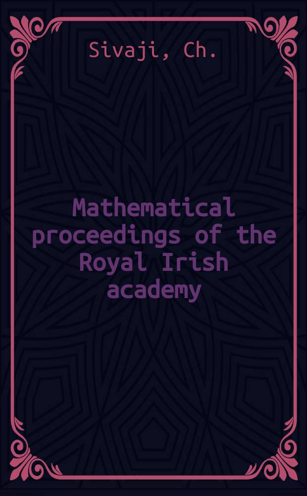Mathematical proceedings of the Royal Irish academy : (Form. Proceedings of the Roy. Irish acad. Sect. A.). Vol.70, №1/2 : The Band spectrum of ZrBr. The Band spectrum of ZrI