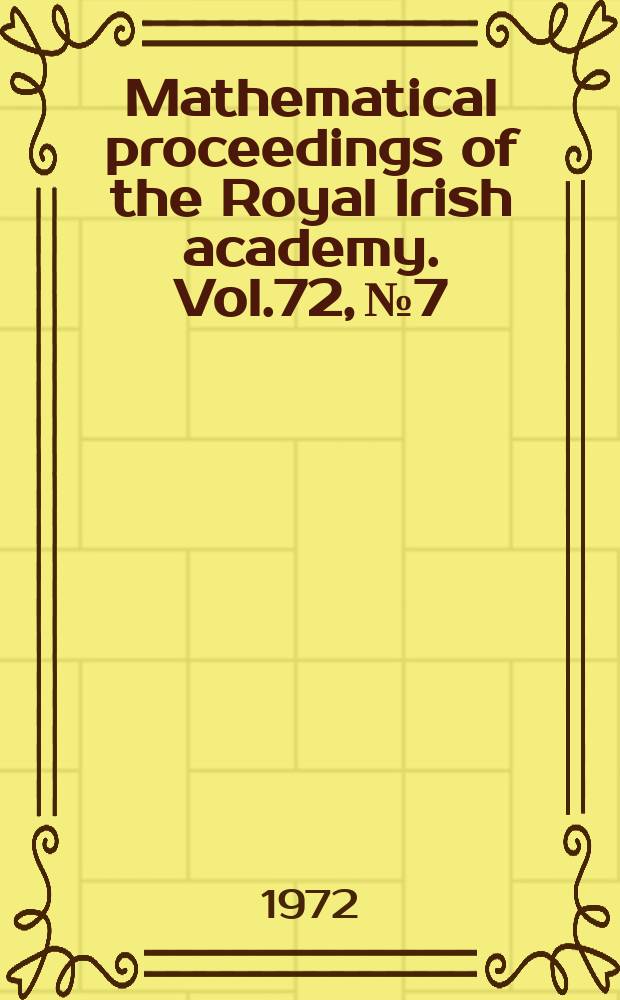 Mathematical proceedings of the Royal Irish academy. Vol.72, №7 : Spectral mapping theorems