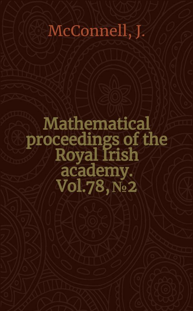 Mathematical proceedings of the Royal Irish academy. Vol.78, №2 : Diffusion equation study of rotational Brownian motion