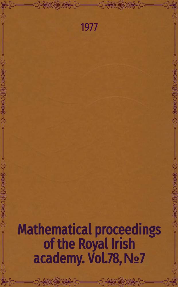 Mathematical proceedings of the Royal Irish academy. Vol.78, №7 : On topologies associated with...