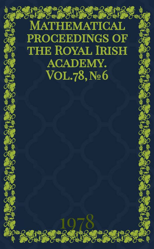 Mathematical proceedings of the Royal Irish academy. Vol.78, №6 : Local invertibility of meromorpbic...