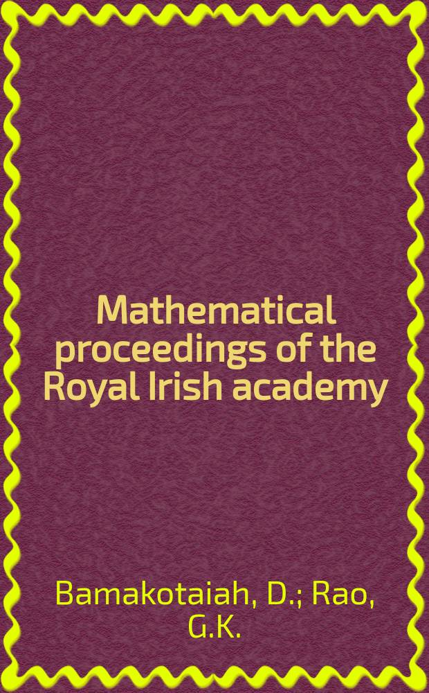 Mathematical proceedings of the Royal Irish academy : (Form. Proceedings of the Roy. Irish acad. Sect. A.). Vol.78, №14 : A topological formulation ...