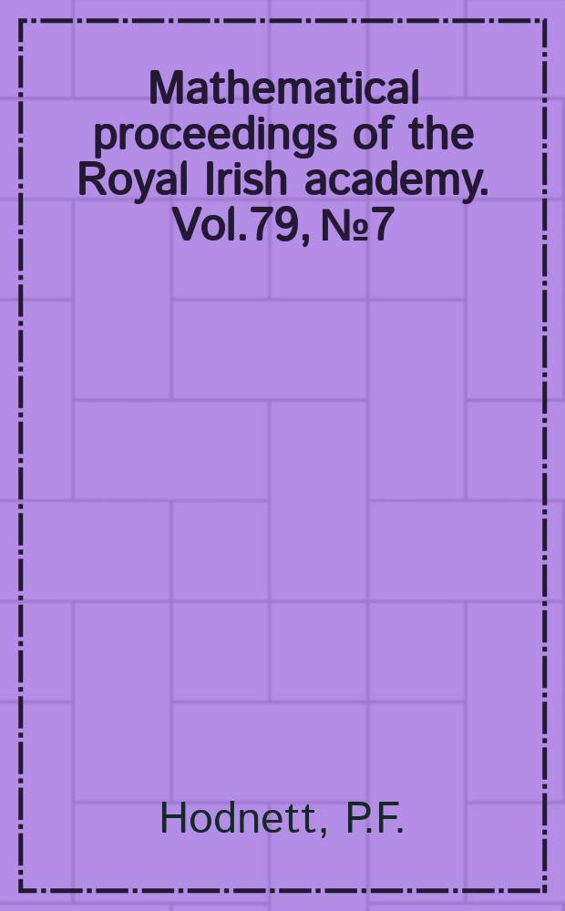 Mathematical proceedings of the Royal Irish academy. Vol.79, №7 : The aerodynamics of foil chaff