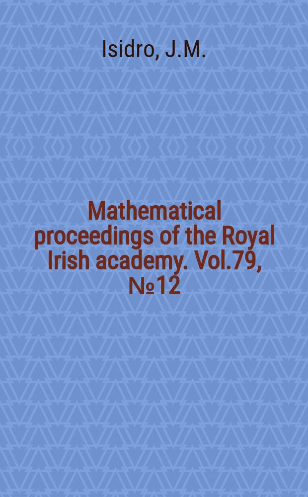 Mathematical proceedings of the Royal Irish academy. Vol.79, №12 : Topological duality on the ...