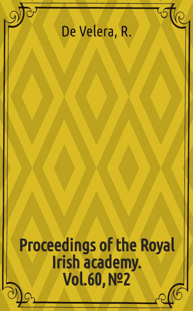 Proceedings of the Royal Irish academy. Vol.60, №2 : The court. cairns of Ireland