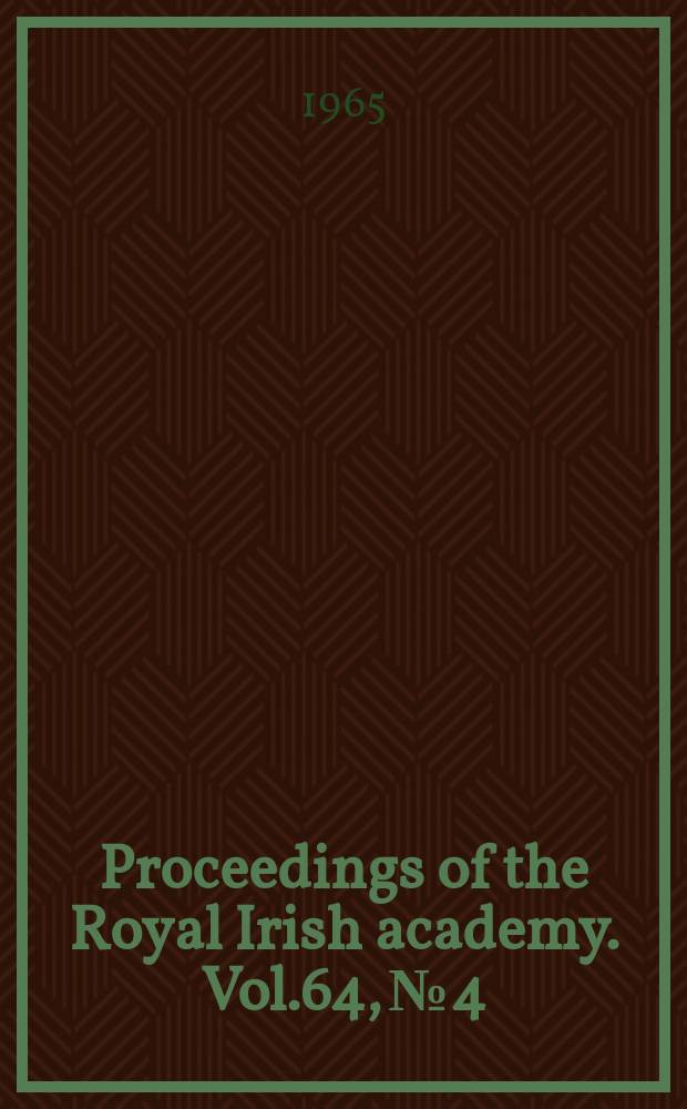 Proceedings of the Royal Irish academy. Vol.64, №4 : The restriction of population