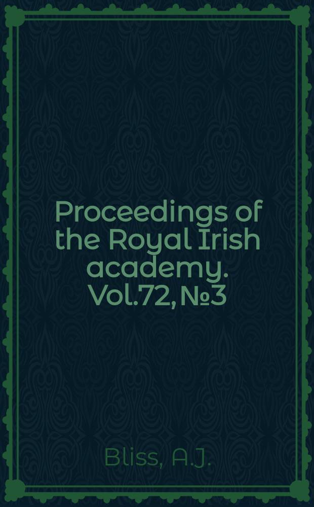 Proceedings of the Royal Irish academy. Vol.72, №3 : Languages in contact: some problems of Hiberno- English