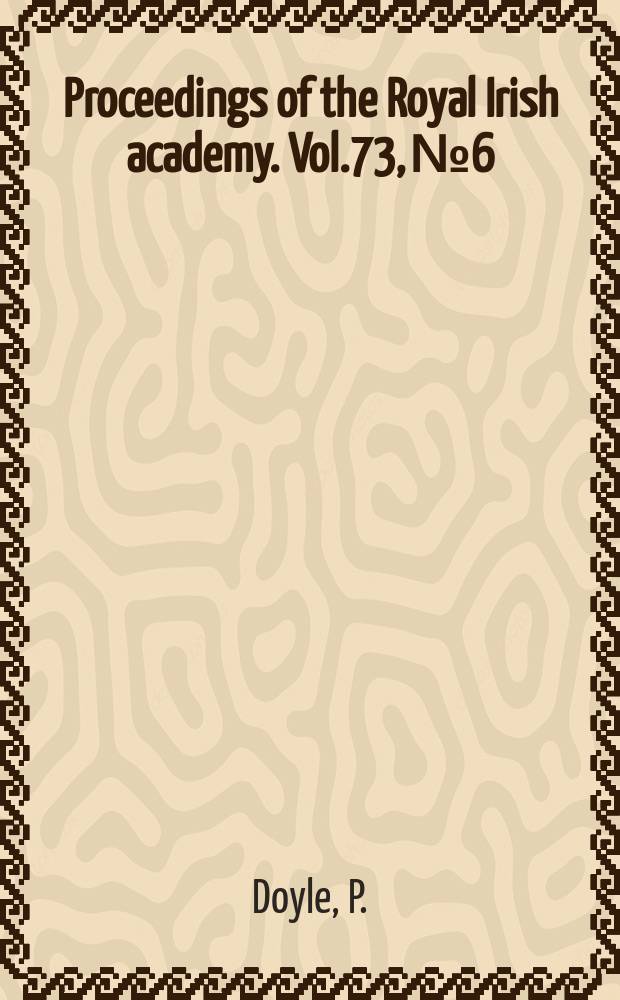 Proceedings of the Royal Irish academy. Vol.73, №6 : The text of St. Luke's gospel in the Book of Mulling