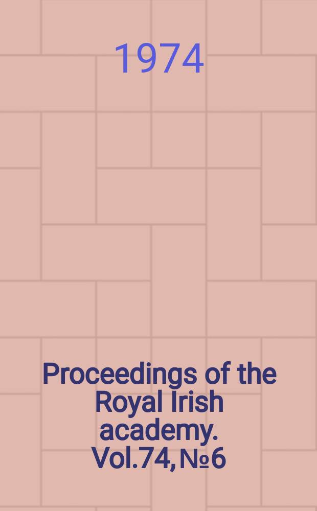 Proceedings of the Royal Irish academy. Vol.74, №6 : Aspectual usage of the present tense in Serbo- Croat