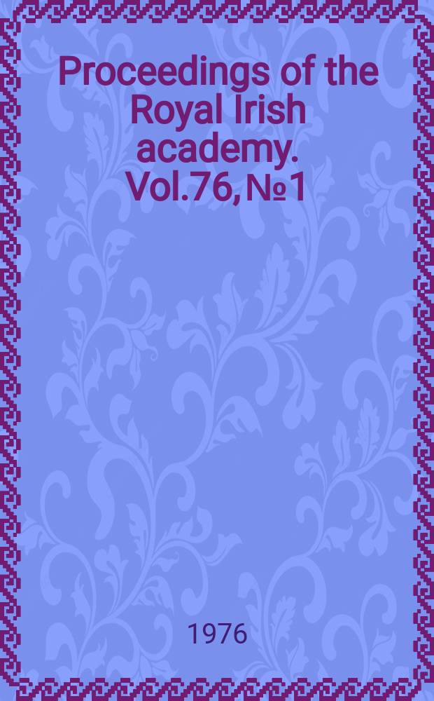 Proceedings of the Royal Irish academy. Vol.76, №1 : The concepts of retaliation