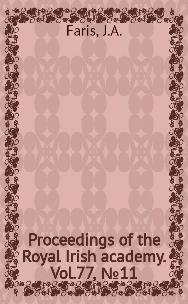 Proceedings of the Royal Irish academy. Vol.77, №11 : Aharles Sanders Peirce, philosopher...